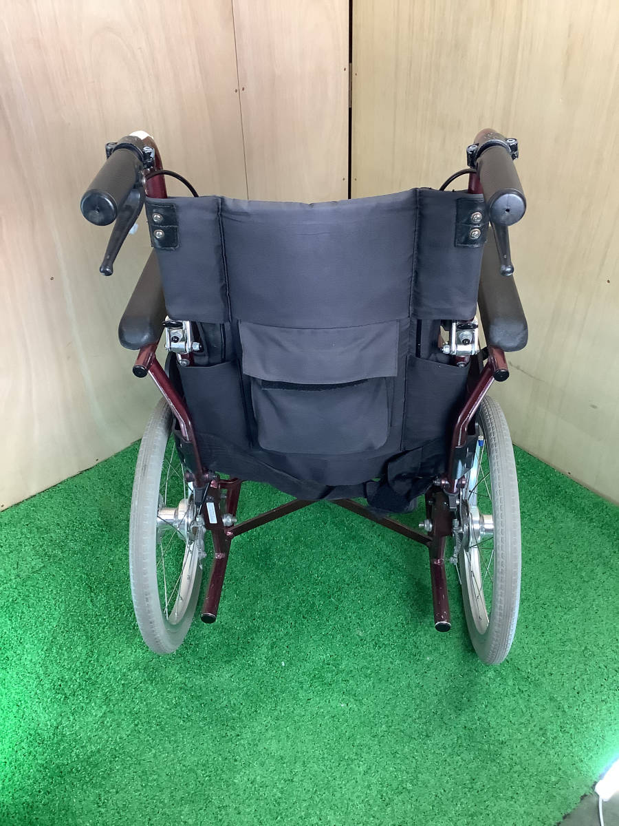 中古品 車椅子№13 自走式 折り畳み式 スイングアウト アーム跳ね上げ ベルト付 車イス安全整備士による点検・整備済 動作確認済